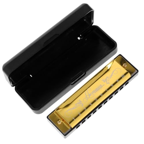 LOLIPPYY Mundharmonika für Diatonisches Musikinstrument Tragbar und Langlebig für Anfänger für Musikliebhaber Hochwertiges Metallmaterial Reiner Goldene LOLIPPYY Mundharmonika für Diatonisches Musikinstrument Tragbar und Langlebig für Anfänger für Musikliebhaber Hochwertiges Metallmaterial Reiner Goldene von LOLIPPYY