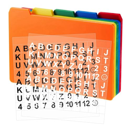 LOLPALONE 50-Teiliges Karteikarten-Führungsset-Set, Alphabet-Aufkleber, Karteikarten-Trennblätter, Selbstklebendes Nummernaufkleber-Set (Gemischte Farben, 7,6 X 12,7 Cm) von LOLPALONE