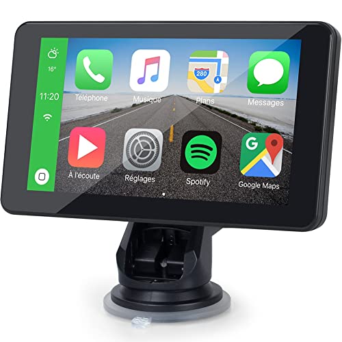 LOLPALONE Carplay-Monitor, 17,8 cm, tragbar, kabellos, CarPlay-Navigation für Auto, universelles Display, Android Auto und Siri kompatibel von LOLPALONE