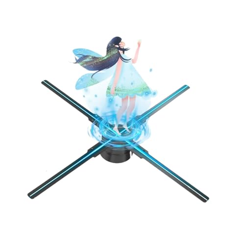 3D-Hologramm-Fächer 27,6 Zoll/70 cm 3D-Holografie-Ventilator, 832 LED-Perlen In 4 Flügeln, Holografie-Projektor-Ventilator Mit TF-Karte, App Und Fernbedienung von LOMCOT