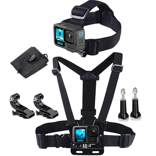 Action-Kameragurte, kompatibel mit Allen Gopro- und Action-Kameras (Brustgurt + Kopfband) von LONDON FAB