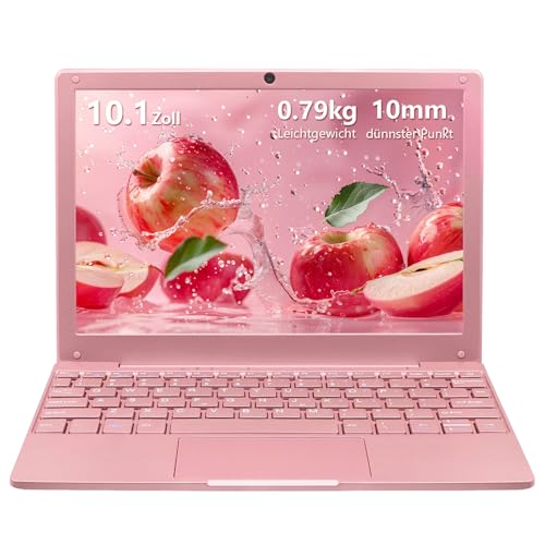 LONGEVINCE 10.1 Zoll Mini Mini Laptop mit Celeron N4020, 8GB RAM, 128G SSD,Ultradünnen Gehäuse, inklusive Maus, Windows 11 Pro vorinstalliert(Rotgold, 8+128G SSD) von LONGEVINCE