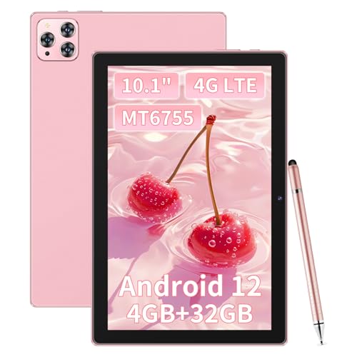 LONGEVINCE Android Tablet 25,6 cm (10,1 Zoll), Octa-Core-Prozessor MT6755, 4 GB RAM, 32 GB Speicher, Rückkamera 13 MP, Anrufe 4G LTE, WLAN-Verbindung, Akku mit 6000 mAh (Roségold) von LONGEVINCE