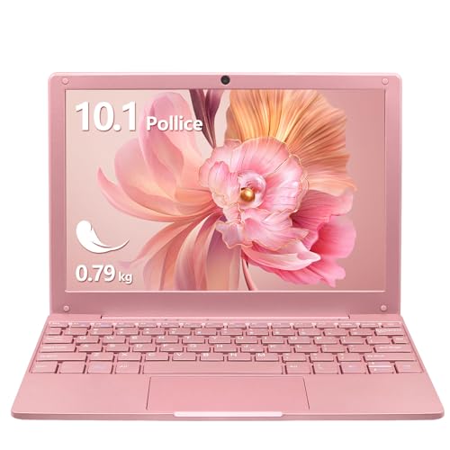 LONGEVINCE Kleiner Mini-Laptop, 10,1 Zoll (0,79 kg), ultradünn und leicht, Windows 11, Celeron N4020,8 G DDR4, Webcam, USB 3.0, Typ C, HDMI, perfekt für Kinder und Erwachsene (Roségold, 8G + 128G SSD) von LONGEVINCE