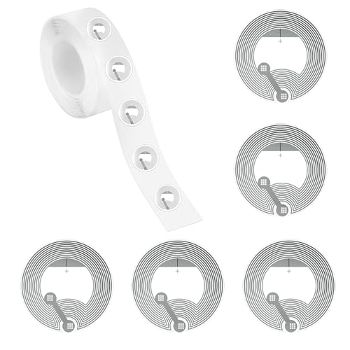LONGHAO 60 pcs NFC Aufkleber Ntag,NFC 213 Tag,NFC Tag Sticker 25mm,NFC Ntag213 Tags Programmierbar,Selbstklebende Rückseite,Programmierbar 144 Byte Speicher,für Alle NFC-fähigen Geräte (60) von LONGHAO
