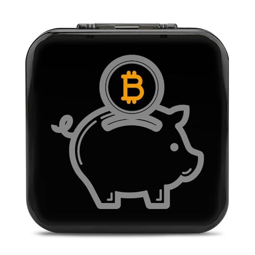 LONGHJ Bitcoin Piggy Bank Switch Game Holder Case mit 12 Patronenfächern Tragbare Spielkarten-Organizer-Box von LONGHJ