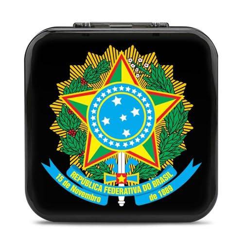 LONGHJ Coat Arms of Brazil, Switch Game Holder Case mit 12 Patronenfächern, tragbare Spielkarten-Organizer-Box von LONGHJ
