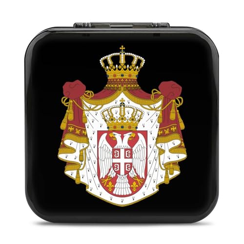LONGHJ Coat Arms of Serbien Switch Game Holder Case mit 12 Patronenfächern, tragbare Spielkarten-Organizer-Box von LONGHJ