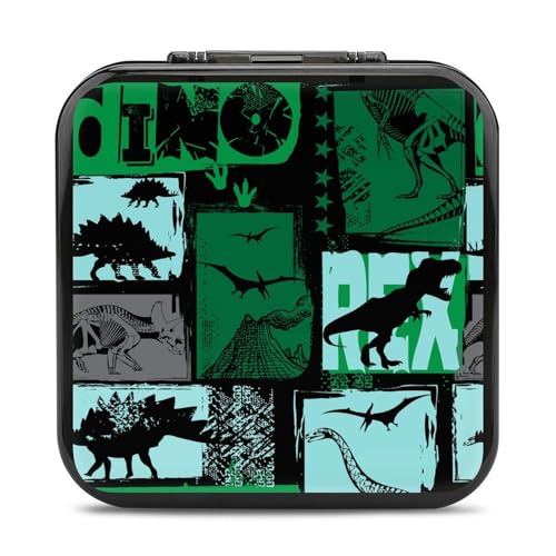 LONGHJ Grunge T-rex Inosaur Switch Game Holder Case mit 12 Patronenfächern Tragbare Spielkarten-Organizer-Box von LONGHJ