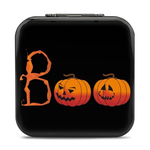 LONGHJ Halloween Boo Pumpkin Switch Game Holder Case mit 12 Patronenfächern, tragbare Spielkarten-Organizer-Box von LONGHJ