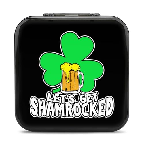 LONGHJ Let's Shamrocked St.Patrick's Day Switch-Spielehalter-Etui mit 12 Patronenfächern, tragbare Spielkarten-Organizer-Box von LONGHJ