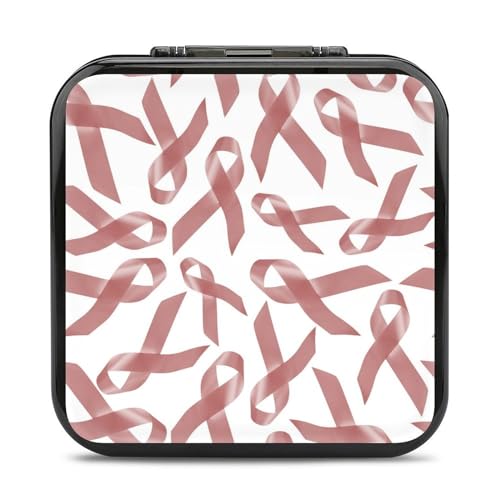 LONGHJ Pink Ribbons Uterine Cancer Awareness Switch Game Holder Case mit 12 Patronenfächern, tragbare Spielkarten-Organizer-Box von LONGHJ