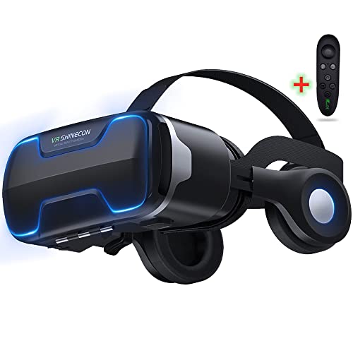 LONGLU VR Headset mit Controller kompatibel für iPhone und Android Handy, Upgrade VR Brille mit Kopfhörern, 3D Virtual Reality Viewer für Filme und Videospiele, unterstützt 4,7-6 Zoll Smartphone LONGLU VR Headset mit Controller kompatibel für iPhone und Android Handy, Upgrade VR Brille mit Kopfhörern, 3D Virtual Reality Viewer für Filme und Videospiele, unterstützt 4,7-6 Zoll Smartphone von LONGLU