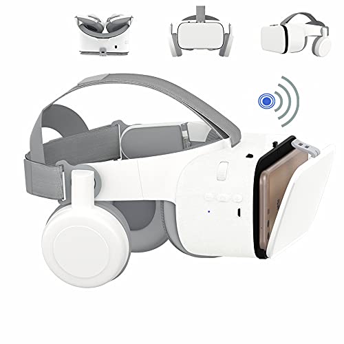 VR-Brille für Handys, Bluetooth VR Headset für iPhone/Samsung Telefon, 3D Virtual Reality Brille mit drahtloser Fernbedienung, VR Brille für Filme & Spiele Kompatibel für Android/iOS Handys (Weiß) VR-Brille für Handys, Bluetooth VR Headset für iPhone/Samsung Telefon, 3D Virtual Reality Brille mit drahtloser Fernbedienung, VR Brille für Filme & Spiele Kompatibel für Android/iOS Handys (Weiß) von LONGLU