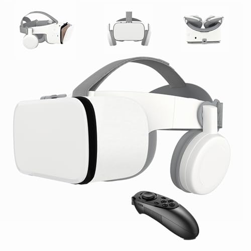 VR Set Virtual Reality VR für Telefon kabelloses Bluetooth VR Headset VR Brille 110°FOV unterstützt 4762 Zoll Handy kompatibel für Android iOS iPhone 13 12 11 Pro Mini X R S Samsung Handys (White ite) von LONGLU