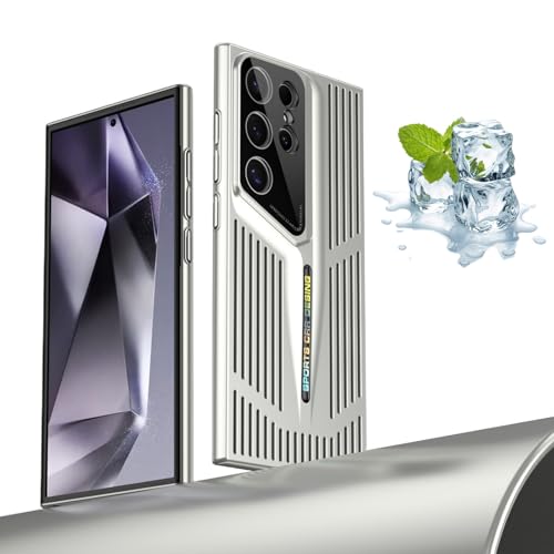 Suitable For Samsung S23, 24 Series Blade Cooling Mobile Phone Case, Blade Cooling Mobile Phone Case for Samsung (S24Ultra,Silver) von LONGTO