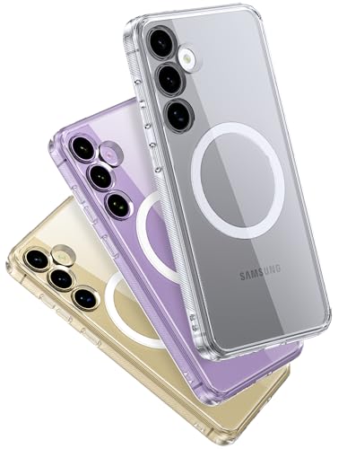 JIC - Magnetische Hülle für Samsung Galaxy S24 - [Eingebaute Magneten für Magsafe] [Stark und sicher] - Schutzhülle für das Handy - Kristallklar (2024) von LONLI