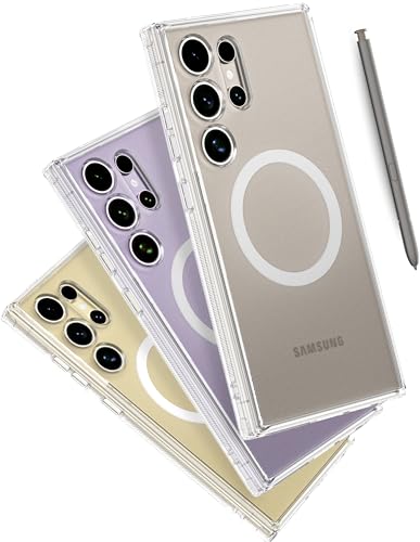JIC - Magnetische Hülle für Samsung Galaxy S24 Ultra - [Eingebaute Magneten für Magsafe] [Stark und sicher] - Schutzhülle für das Handy - Eisklar (2024) von LONLI