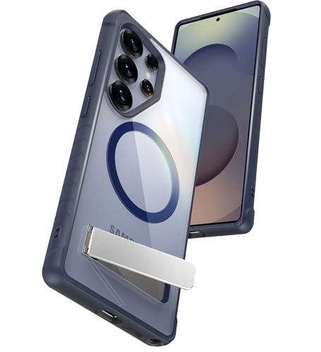 JIC Strong Magnetic & Stand for Samsung Galaxy S25 Ultra Case - [Never Yellowing] - [Built-in Magnets for Magsafe Accessories] - [Built-in Adjustable Kickstand] - Blue von LONLI
