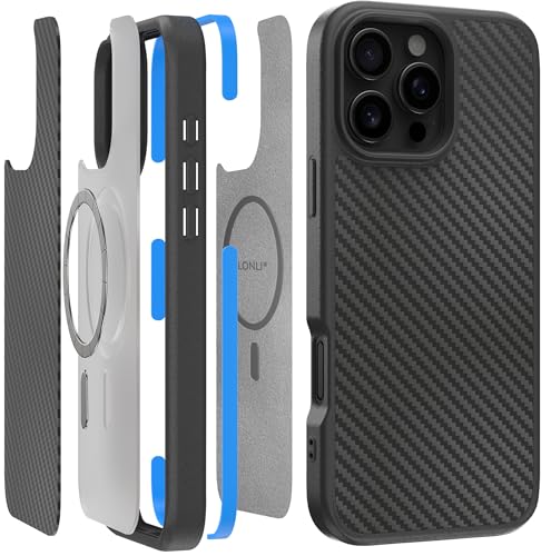 LONLI 2.0 - für iPhone 16 Pro Max Hülle - Der robusteste Fasermagnetische Schutz für das Telefon - [Kompatibel mit Magsafe] - Aramidfaser von LONLI