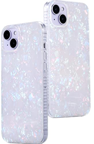 LONLI Hue Handyhülle für iPhone 14, Perlmuttweiß-Tort, süße Handyhülle für Mädchen, Damen und Herren, einzigartig und ästhetisch von LONLI