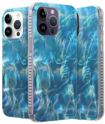 LONLI Hue Hülle für iPhone 14 Pro Max [360° Stoßdämpfende Stoßdämpfer] [Niedliche und einzigartige Handyhülle für Mädchen und Frauen] - Ozeanwelle von LONLI