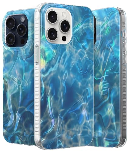 LONLI Hue Schutzhülle für iPhone 15 Pro Max – [360° Stoßdämpfende Stoßdämpfer] – [Niedliche und einzigartige Handyhülle für Mädchen und Frauen] – Ozeanwelle von LONLI