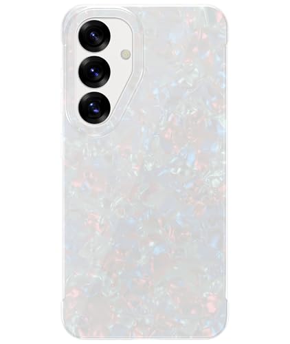 LONLI Hue - for Samsung Galaxy S25 Phone Case - [360° Shock-Absorbent Bumper | Cute, Unique and Aesthetic Phone Cover for Girls and Women] - White Pearl TORT von LONLI