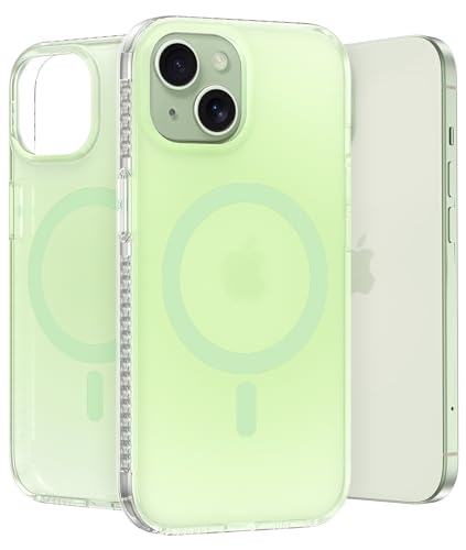 LONLI Hue - for iPhone 15 Case [Compatible with Magsafe] - Frosted Green - [10FT Drop Protection] [4 Airbag Cushioned Corners] - Cute, Unique and Aesthetic (2023) von LONLI