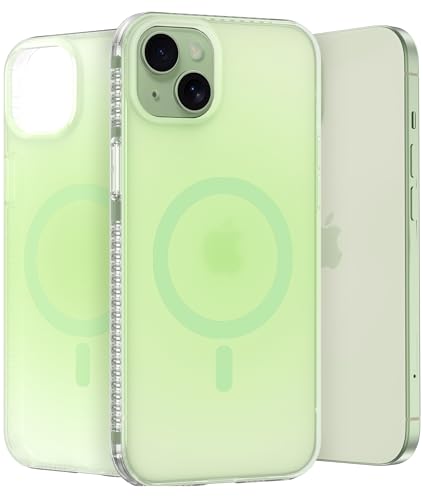 LONLI Hue - for iPhone 15 Plus Case [Compatible with Magsafe] - Frosted Green - [10FT Drop Protection] [4 Airbag Cushioned Corners] - Cute, Unique and Aesthetic (2023) von LONLI
