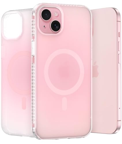 LONLI Hue - for iPhone 15 Plus Case [Compatible with Magsafe] - Frosted Pink - [10FT Drop Protection] [4 Airbag Cushioned Corners] - Cute, Unique and Aesthetic (2023) von LONLI