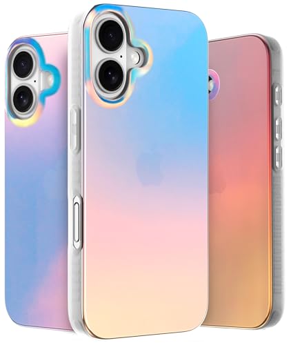 LONLI Hue - für iPhone 16 Plus Hülle - Handyhülle in holografischer schillernder Optik - Niedliche, einzigartige und ästhetische Handyabdeckung - [4 luftgepolsterte Ecken] von LONLI