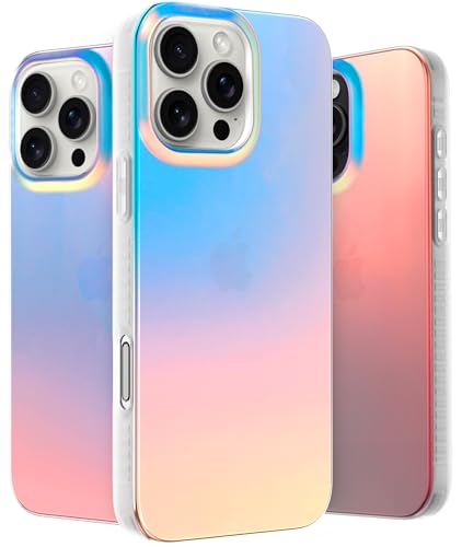 LONLI Hue - für iPhone 16 Pro Max Hülle - Handyhülle in holografischer schillernder Optik - Niedliche, einzigartige und ästhetische Handyabdeckung - [4 luftgepolsterte Ecken] von LONLI