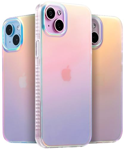 LONLI Hue - für iPhone 15 Plus Hülle - Iridescent - [Farbwechsel-Effekt] [Schutz vor 10 ft Fallhöhe] Stoßfeste Abdeckung - Niedlich und Einzigartig für Frauen und Mädchen (2023) von LONLI
