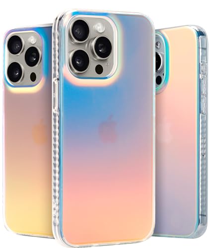 LONLI Hue - für iPhone 15 Pro Max Hülle - Iridescent - [Farbwechsel-Effekt] [Schutz vor 10 ft Fallhöhe] Stoßfeste Abdeckung - Niedlich und Einzigartig für Frauen und Mädchen (2023) von LONLI