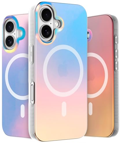 LONLI Hue - für iPhone 16 Plus Hülle - Handyhülle in holografischer schillernder Optik - [Kompatibel mit Magsafe] - Niedliche, einzigartige und ästhetische stoßfeste Abdeckung von LONLI