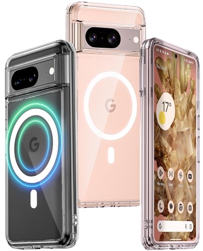 LONLI JIC - for Pixel 8 Case - Tough Clear Protective Phone Case - [Built-in Magnets for Magsafe] - [10 FT Drop Protection] von LONLI