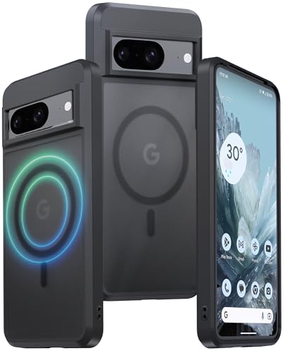 LONLI JIC - for Pixel 8 Case - Translucent Black Matte Protective Phone Case - [Built-in Magnets for Magsafe] - [10 FT Drop Protection] von LONLI