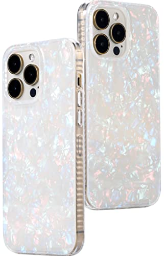 LONLI - for iPhone 14 Pro Max (6.7") - White Pearl Tort Phone Case for Women - Just in Case Series von LONLI