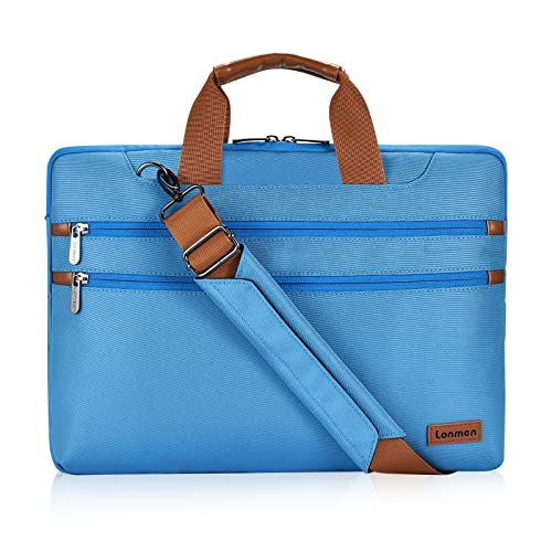 LONMEN 14 Zoll Laptop Hülle Wasserdicht Schultertasche Tasche Kompatibel mit 15" MacBook Pro 2019 / MacBook Pro Retina/Microsoft Surface Book 2 / Dell XPS 15/14" Laptop/Chromebook/Ultrabook von LONMEN