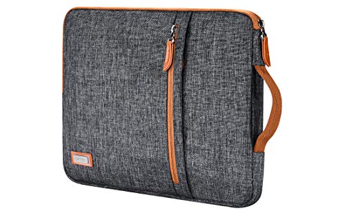 LONMEN 14 Zoll Wasserdicht Laptop Sleeve Hülle Tasche Laptophülle Notebook mit Griff für 14" HP Stream 14/2017 Lenovo ThinkPad X1 Yoga / 14" ThinkPad A475 Laptop, Dunkelgrau von LONMEN