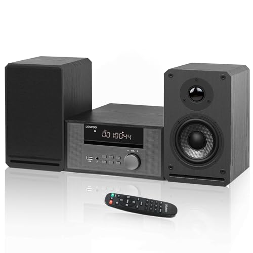 Stereoanlage Kompaktanlage Soundbox 100W Lautsprechersystem mit CD-Player, Bluetooth, UKW-Radio, USB/AUX-Eingang, Kopfhöreranschluss (LP-609H) von LONPOO