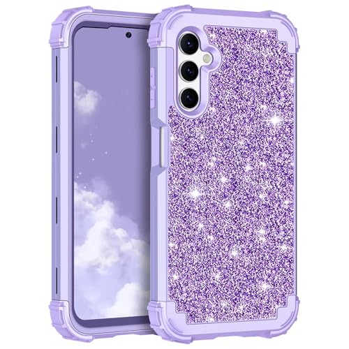 LONTECT Schutzhülle für Galaxy A14 5G, 3-in-1, stoßfest, strapazierfähig, Hybrid-Schutzhülle für Samsung Galaxy A14 16,8 cm (6,6 Zoll) 2023, glänzendes Violett von LONTECT