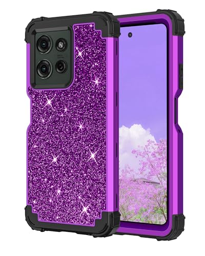 LONTECT Schutzhülle für Moto G 5G 2025, glitzernd, 3-in-1, stoßfest, strapazierfähig, Hybrid-Schutzhülle für Motorola Moto G 5G 2025, glänzendes Dunkelviolett LONTECT Schutzhülle für Moto G 5G 2025, glitzernd, 3-in-1, stoßfest, strapazierfähig, Hybrid-Schutzhülle für Motorola Moto G 5G 2025, glänzendes Dunkelviolett von LONTECT