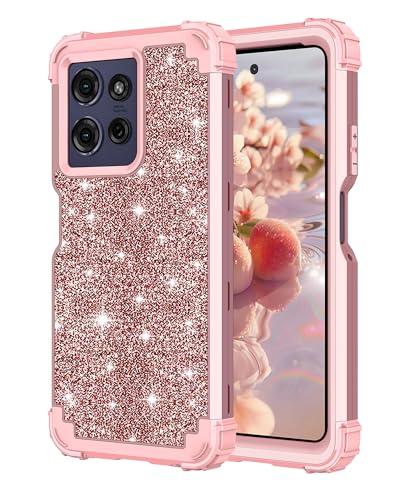 LONTECT Schutzhülle für Moto G Power 5G 2025, glitzernd, 3-in-1, stoßfest, strapazierfähig, Hybrid-Schutzhülle für Motorola Moto G Power 5G 2025, glänzendes Roségold LONTECT Schutzhülle für Moto G Power 5G 2025, glitzernd, 3-in-1, stoßfest, strapazierfähig, Hybrid-Schutzhülle für Motorola Moto G Power 5G 2025, glänzendes Roségold von LONTECT