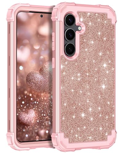 LONTECT Schutzhülle für Samsung Galaxy S24 FE 5G 2024, stoßfest, dreilagig, strapazierfähig, Hybrid-Schutzhülle, für Mädchen und Damen, Glitzer-Hülle für Samsung Galaxy S24 FE 5G 2024, glänzendes LONTECT Schutzhülle für Samsung Galaxy S24 FE 5G 2024, stoßfest, dreilagig, strapazierfähig, Hybrid-Schutzhülle, für Mädchen und Damen, Glitzer-Hülle für Samsung Galaxy S24 FE 5G 2024, glänzendes von LONTECT