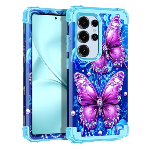 LONTECT Schutzhülle für Samsung Galaxy S25 Ultra 5G 2025, stoßfest, 3-in-1, strapazierfähig, robust, Hybrid-Schutzhülle für Samsung Galaxy S25 Ultra 5G 2025, Himmelblau LONTECT Schutzhülle für Samsung Galaxy S25 Ultra 5G 2025, stoßfest, 3-in-1, strapazierfähig, robust, Hybrid-Schutzhülle für Samsung Galaxy S25 Ultra 5G 2025, Himmelblau von LONTECT