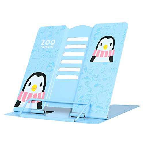 LONTG Metall Buchständer Verstellbarer Leseständer Junge Mädchen Reading Holder Tablet Kochbuch Ständer Kinder Cartoon Buchhalter Multifunktionaler Book Stand Halter für Büro Schule Küche von LONTG