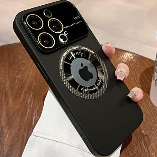 Magnetische Schutzhülle für iPhone 11 Pro Max, Logo-View, Fenster-Glaslinse, Kameraschutz, kompatibel mit Magsafe, für Damen und Herren, matt, für iPhone 11Pro Max 6.7 Zoll (17 cm) (schwarz) von LOOBIVAL