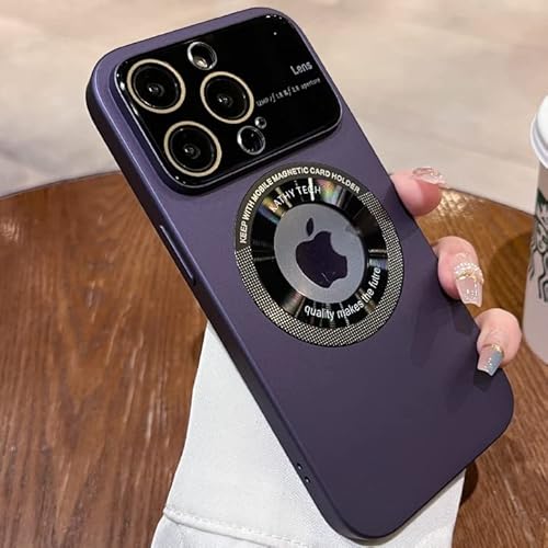 for iPhone 14 /13 /12/ Pro Max Case Logo View Compatible with Magsafe, Window Glass Lens Camera Protector ,Magnetic Luxury for iPhone 13 12 14 Pro Max Women men Cover (for iPhone14ProMax,purple) von LOOBIVAL